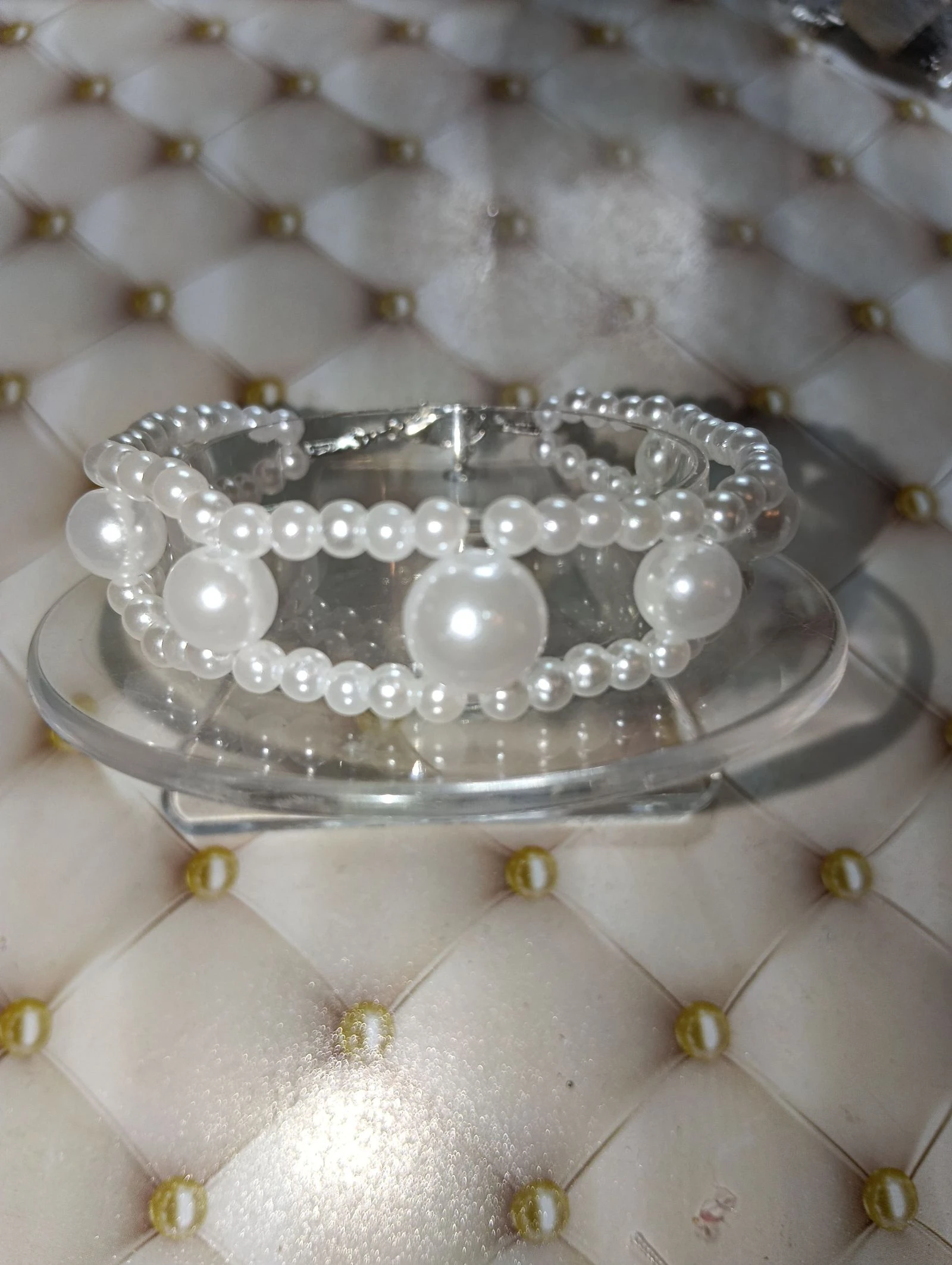 Bracelet perles blanches 